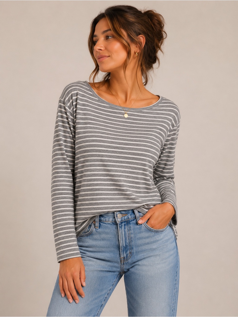C&C California Striped Long Sleeve Top